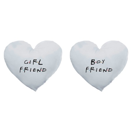 Coppia di cuscini personalizzabili con nomi girl friend boy friend friends
