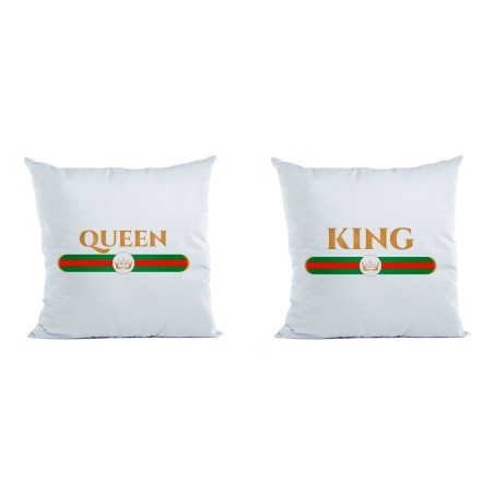 Coppia di cuscini personalizzabili con nome king e queen...