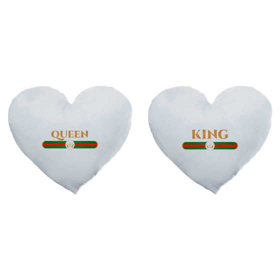 Coppia di cuscini personalizzabili con nome king e queen brand di lusso 2