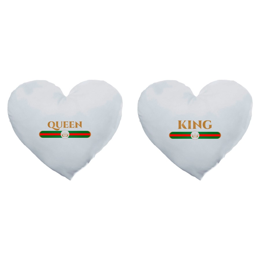 Coppia di cuscini personalizzabili con nome king e queen brand di lusso