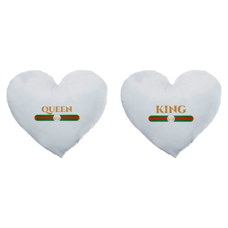 Coppia di cuscini personalizzabili con nome king e queen brand di lusso