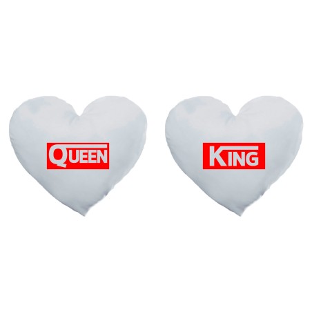 Coppia di cuscini personalizzabili con nomi v king e v queen