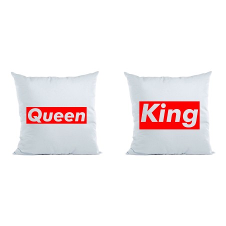 Coppia di cuscini personalizzabili con nome king e queen...