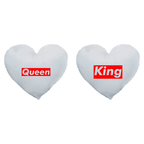 Coppia di cuscini personalizzabili con nome king e queen supreme love 2