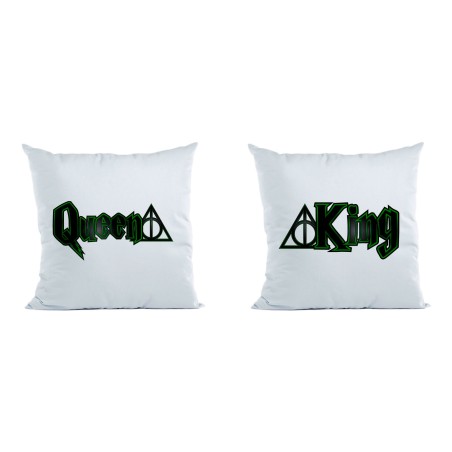Coppia di cuscini personalizzabili con nomi king e queen...