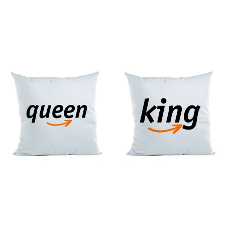 Coppia di cuscini personalizzabili con nomi king e queen...