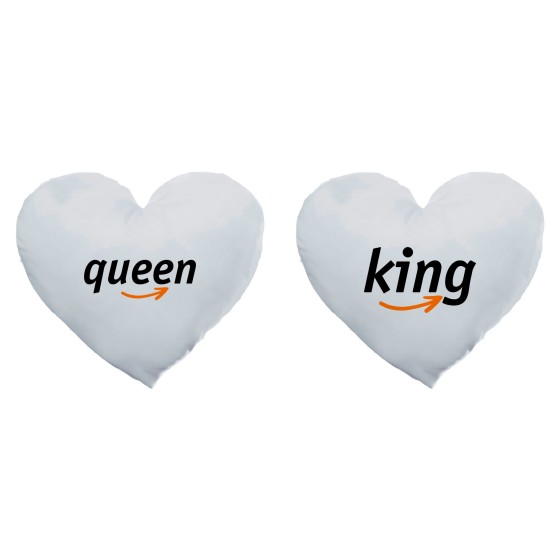 Coppia di cuscini personalizzabili con nomi king e queen delivery 2