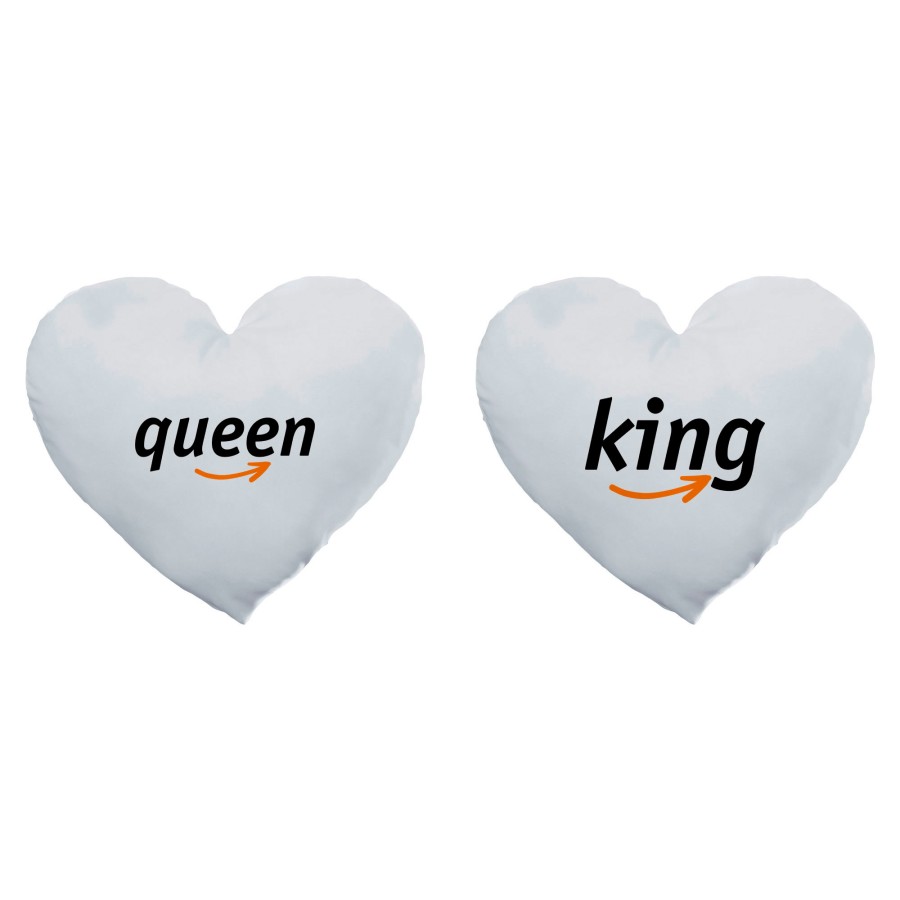 Coppia di cuscini personalizzabili con nomi king e queen delivery