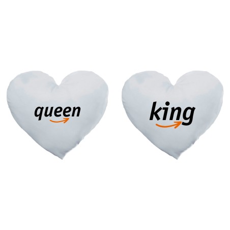 Coppia di cuscini personalizzabili con nomi king e queen delivery