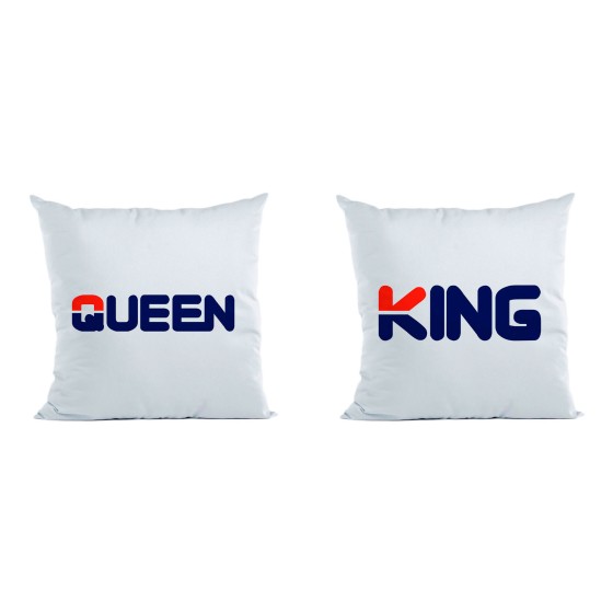 Coppia di cuscini personalizzabili con nome king e queen fila