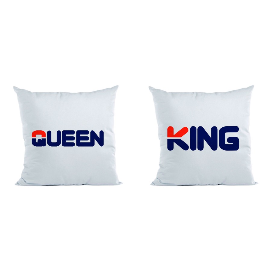 Coppia di cuscini personalizzabili con nome king e queen fila