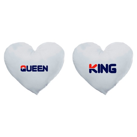 Coppia di cuscini personalizzabili con nome king e queen fila