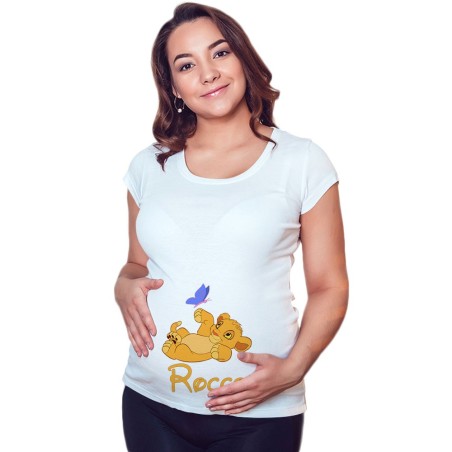 Maglia premaman personalizzata con nome simba