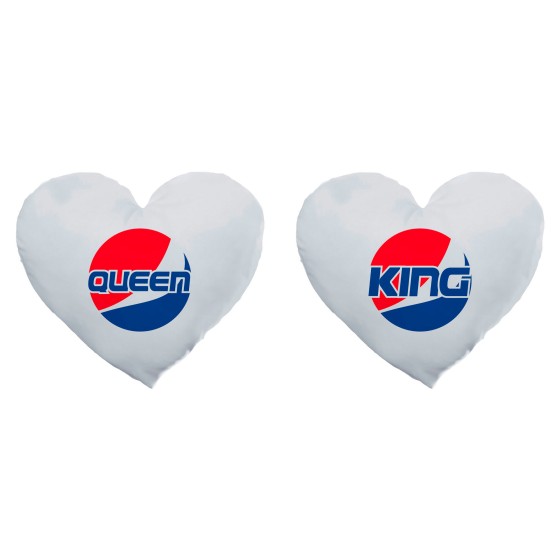 Coppia di cuscini personalizzabili con nome king e queen pepsi 2
