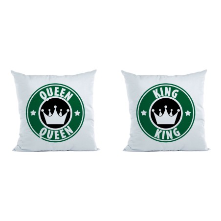 Coppia di cuscini personalizzabili con nome king e queen...
