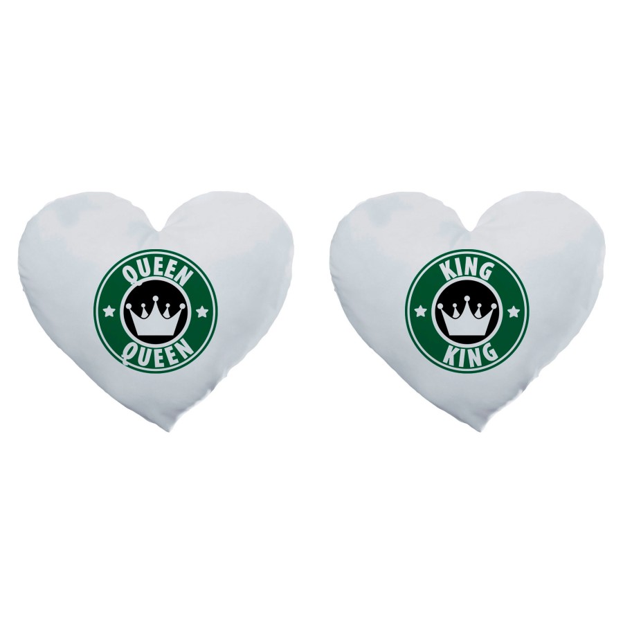 Coppia di cuscini personalizzabili con nome king e queen starb