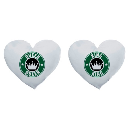 Coppia di cuscini personalizzabili con nome king e queen starb