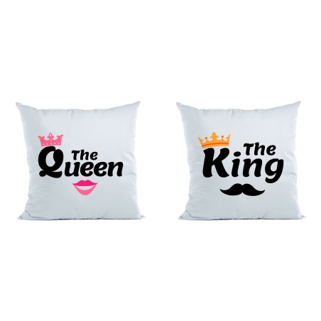 Coppia di cuscini personalizzabili con nomi king e queen...