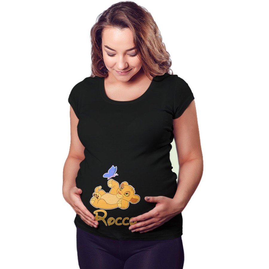 Maglia premaman personalizzata con nome simba Cartoon