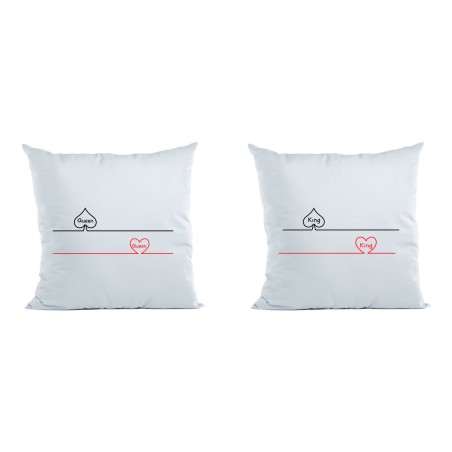 Coppia di cuscini personalizzabili con nomi king e queen...