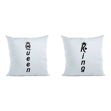 Coppia di cuscini personalizzabili con nomi king e queen...
