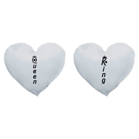 Coppia di cuscini personalizzabili con nomi king e queen verticale