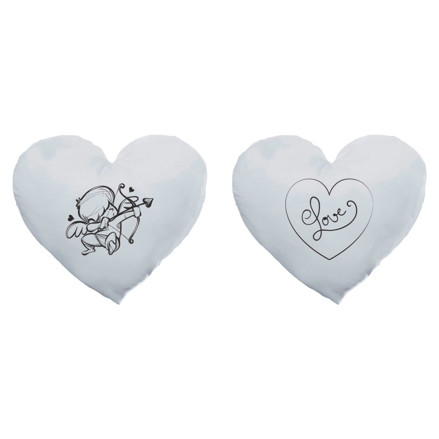 Coppia di cuscini personalizzabili con nomi cupido love stilizzato