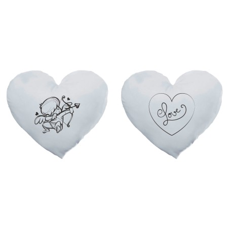 Coppia di cuscini personalizzabili con nomi cupido love stilizzato