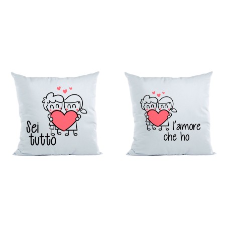 Coppia di cuscini personalizzabili con nomi sei tutto...