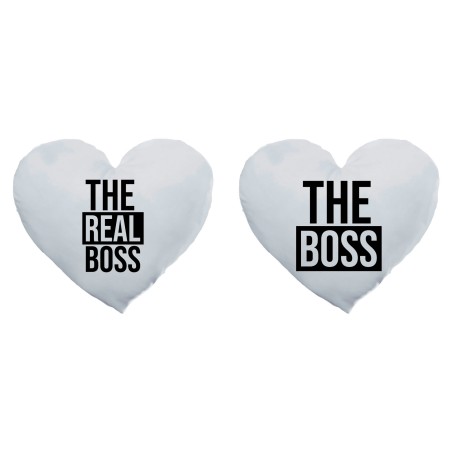 Coppia di cuscini personalizzabili con nomi the boss the real boss