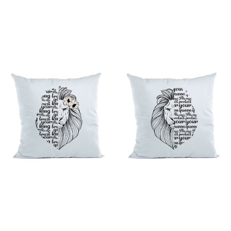 Coppia di cuscini personalizzabili con nomi lion always...