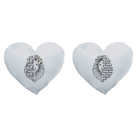 Coppia di cuscini personalizzabili con nomi lion always protect your queen lioness always trust your king