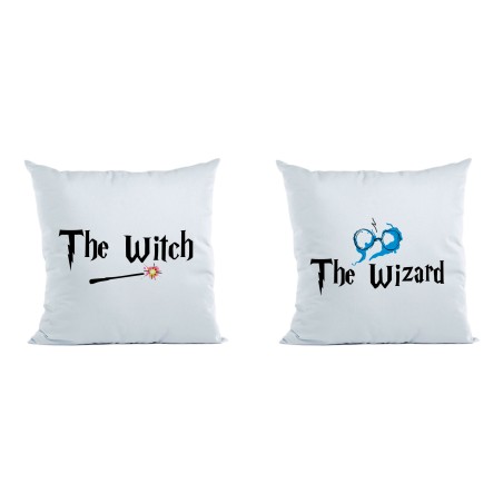 Coppia di cuscini personalizzabili con nomi the wizard...
