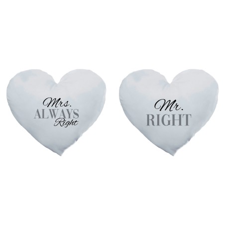 Coppia di cuscini personalizzabili con nomi mr right mrs always right