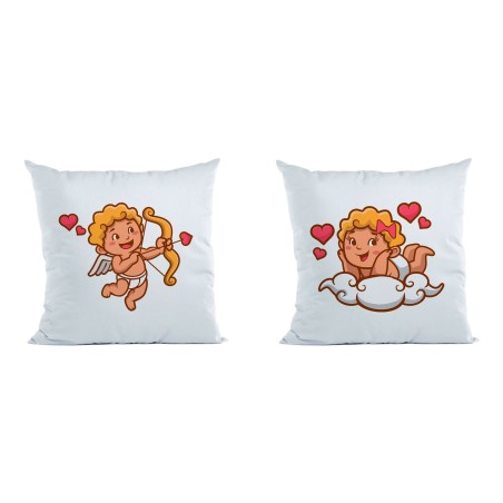 Coppia di cuscini personalizzabili con nomi cupido con...