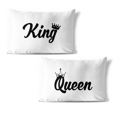 Coppia di federe personalizzabili con nomi king e queen...