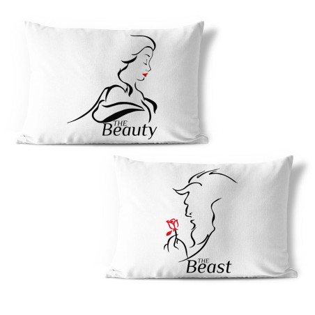 Coppia di federe personalizzabili con nomi the beast and...