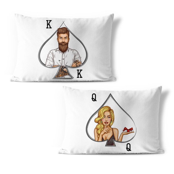 Coppia di federe personalizzabili con nome k and q 