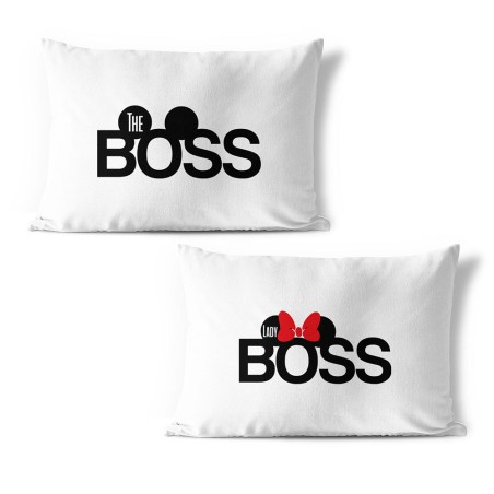 Coppia di federe personalizzabili con nomi the boss lady...