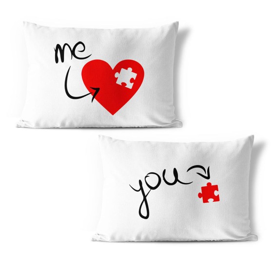 Coppia di federe personalizzabili con nomi u're my heart