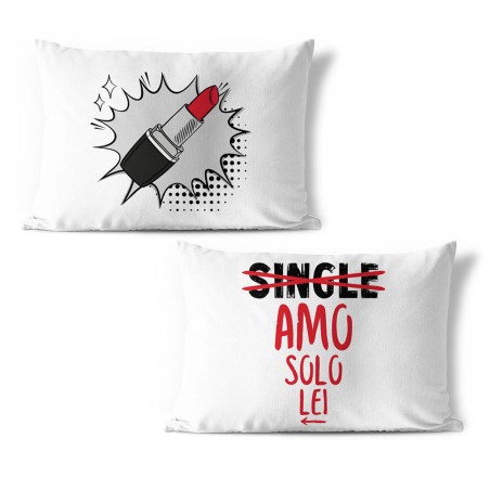 Coppia di federe personalizzabili con nomi single amo...