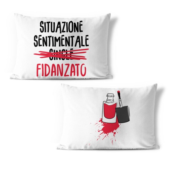 Coppia di federe personalizzabili con nomi situazione sentimentale fidanzato