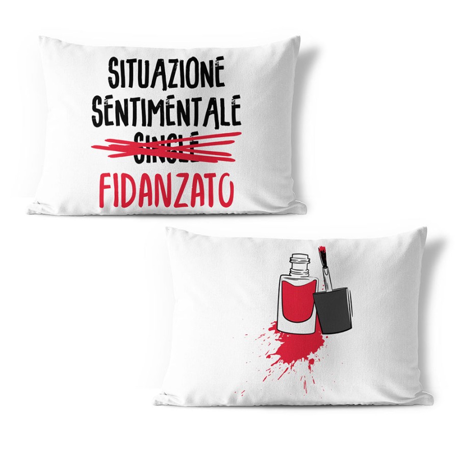 Coppia di federe personalizzabili con nomi situazione sentimentale fidanzato