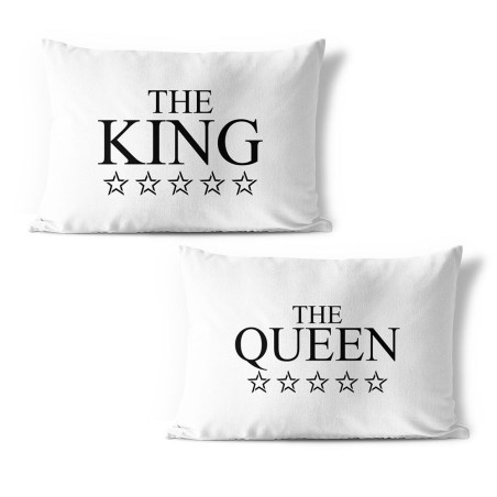 Coppia di federe personalizzabili con nome her king his...