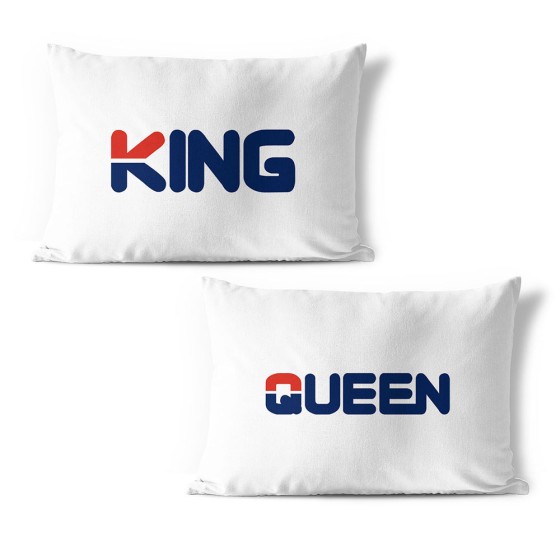 Coppia di federe personalizzabili con nome king e queen fila