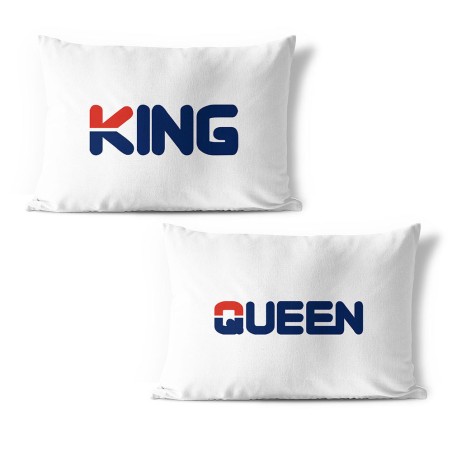 Coppia di federe personalizzabili con nome king e queen fila