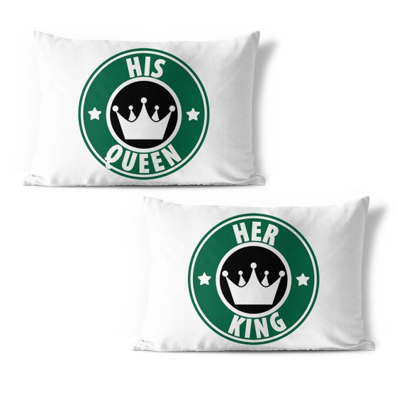 Coppia di federe personalizzabili con nome king e queen starb