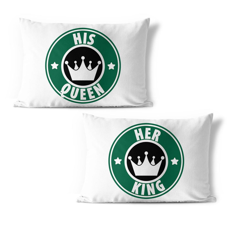 Coppia di federe personalizzabili con nome king e queen starb