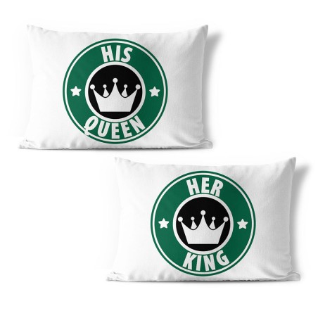 Coppia di federe personalizzabili con nome king e queen...
