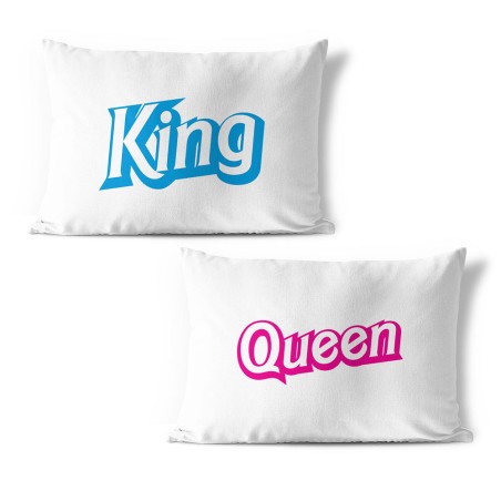 Coppia di federe personalizzabili con nomi king ken e...